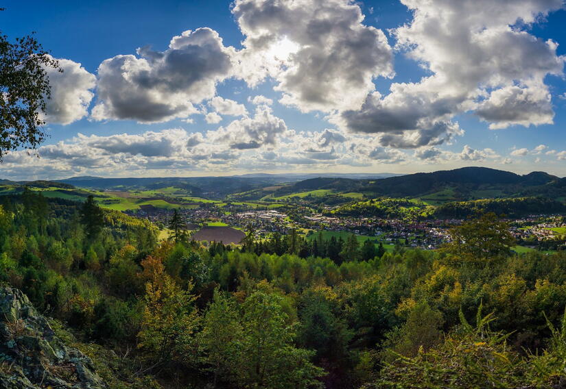 Panorama vom Masskopf auf Floh-Seligenthal