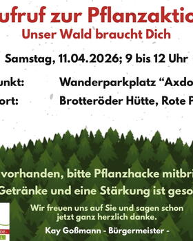 Flyer zur Pflanzaktion am 11. April 2026 in Brotterode-Trusetal