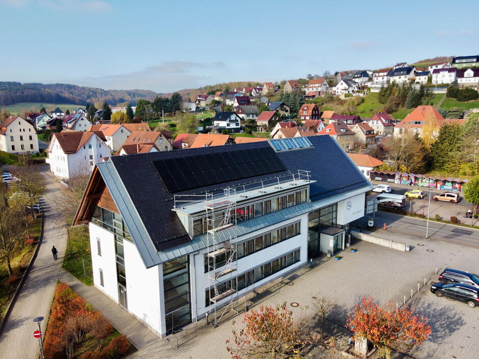 Rathaus Brotterode-Trusetal aus der Vogelperspektive